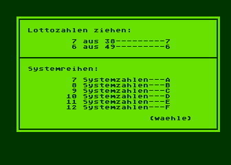 Lottosysteme atari screenshot