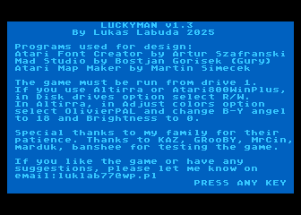 Luckyman atari screenshot