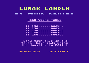 Lunar Lander atari screenshot