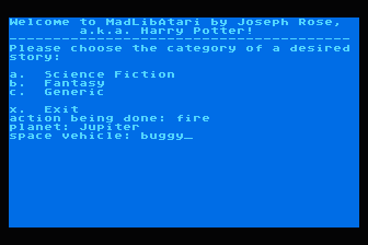 MadLibAtari — screenshot 1