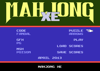 Mahjong XE atari screenshot