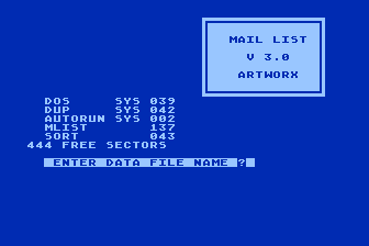 Mail List 3.0 atari screenshot