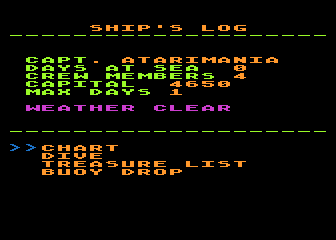 Mar Tesoro atari screenshot