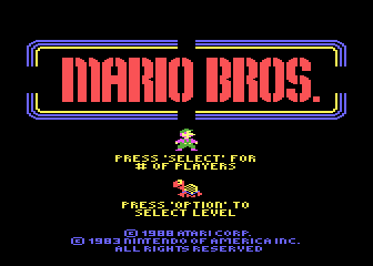 Mario Bros. atari screenshot