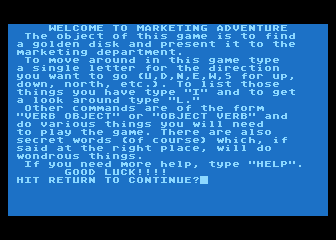Marketing Adventure atari screenshot