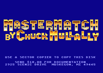 MasterMatch V2.0 atari screenshot