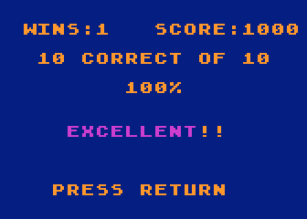 A+ Vocabulary atari screenshot