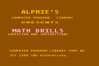 Math Drills - Addition and Subtraction atari screenshot