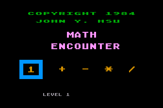 Math Encounter atari screenshot