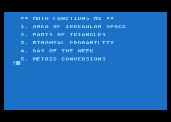Math Functions #2 atari screenshot