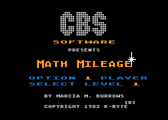 Math Mileage atari screenshot
