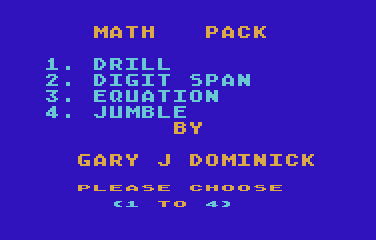 Math Pack atari screenshot