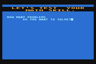 Math Quiz atari screenshot
