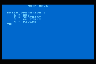 Math Race atari screenshot