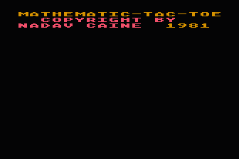 Mathematic-Tac-Toe atari screenshot