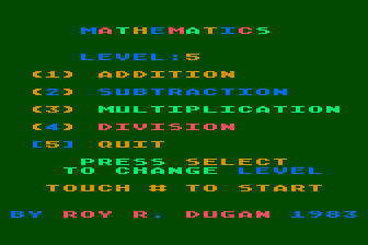 Mathematics atari screenshot