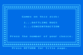 MathFun! - Battling Bugs / Concentraction atari screenshot