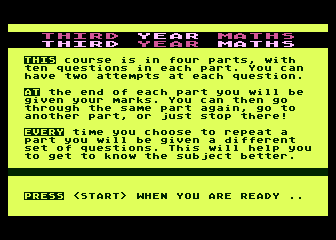 Maths 'O' Level - Year 3 atari screenshot
