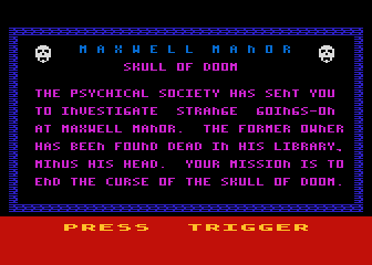 Maxwell Manor - The Skull of Doom atari screenshot