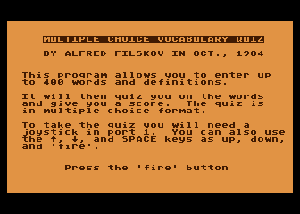 MCVQ - Multiple Choice Vocabulary Quiz atari screenshot