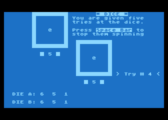 Melody Dice atari screenshot