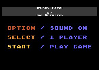 Memory Match atari screenshot