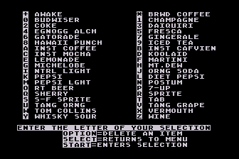 Menu Mania atari screenshot