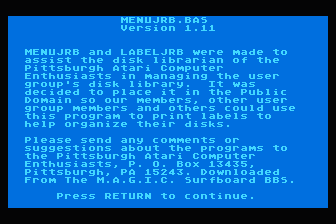 MENUJRB.BAS / LABELJRB.BAS atari screenshot