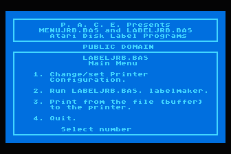 MENUJRB.BAS / LABELJRB.BAS atari screenshot