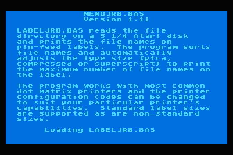 MENUJRB.BAS / LABELJRB.BAS atari screenshot