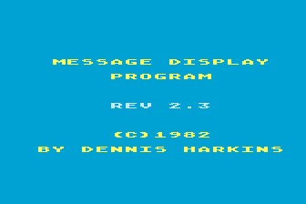 Message Display Program atari screenshot