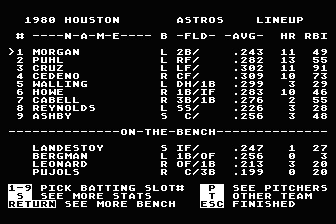 Micro League Baseball atari screenshot