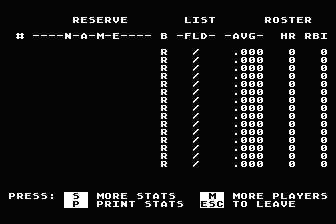 Micro League Baseball - Box Score / Stats Compiler Disk