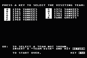 Micro League Baseball - Player Stats / Team Disk - Franchise History - New York Yankees — screenshot 1