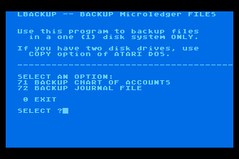 MicroLedger atari screenshot