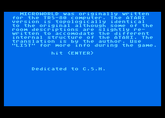 Microworld atari screenshot
