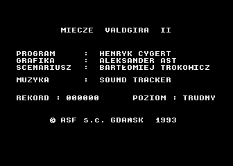 Miecze Valdgira II - Wladca Gor atari screenshot
