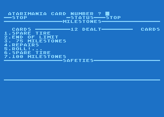 Mille Bornes atari screenshot