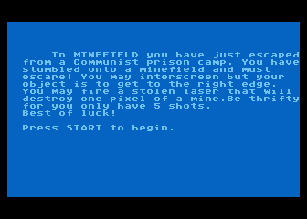 Minefield atari screenshot