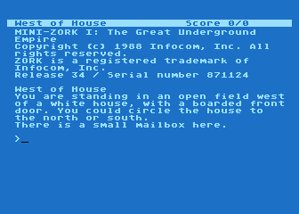 Mini-Zork I — screenshot 1