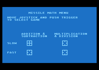 Missile Math atari screenshot