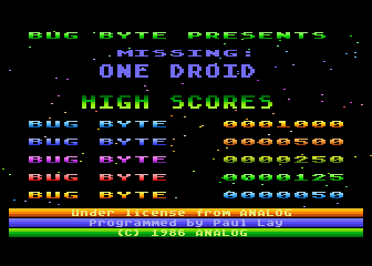 Missing... One Droid atari screenshot