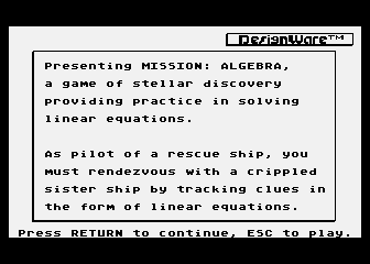 Mission: Algebra atari screenshot