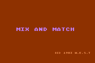 Mix and Match atari screenshot