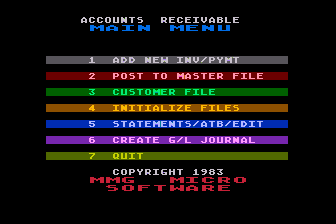MMG Accounts Receivable atari screenshot