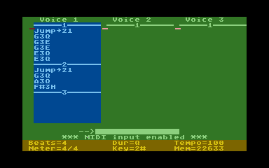 MMS - MIDI Music System atari screenshot