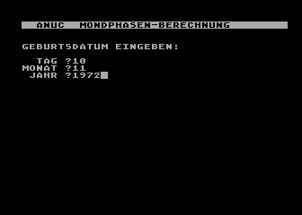 Mondphasen Berechnung atari screenshot