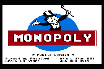 Monopoly atari screenshot