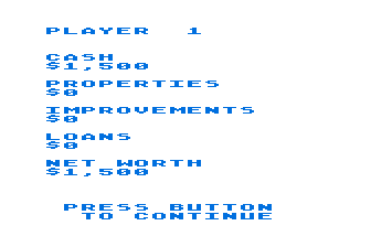 Monopoly atari screenshot