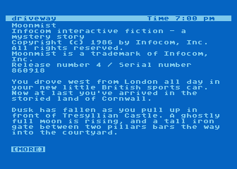 Moonmist atari screenshot